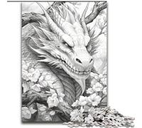 Puzzle 1000 pièces Dragon Japonais Cerise Puzzles stimulants Idéal pour Les Amoureux, Cadeau Parfait pour Noël, Nouvel an, Saint-Valentin Taille 38x26cm