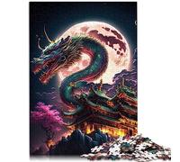 Puzzle 1000 Pièces Dragon Japonais en Bois pour Adultes et Enfants - Plaisir en Famille et Soirée de Jeu - 50x75 cm