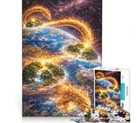 Puzzle 1000 pièces Dragon Jaune et Saut quantique Jeu de réflexion Stimulant défi Difficile idéal en Cadeau pour Toute la Famille 38x52cm