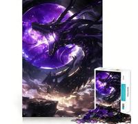 Puzzle 1000 pièces Dragon Lune Violette pour Adolescents Jeu Intelligent et divertissant Image à Assembler (50x75cm)