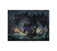 Puzzle 1000 pièces，Dragon Noir dans Le Marais，Puzzle 1000 Pieces Adultes Paysage Jeu de Famille Amusant pour Enfants Adultes（75x50cm）-M94