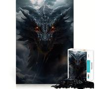 Puzzle 1000 pièces Dragon Noir dans Les Nuages Jeu d'assemblage précis et Amusant,activité cérébrale Intelligente,détente et Divertissement,Cadeau d'anniversaire (50x75cm)