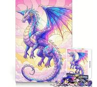 Puzzle 1000 pièces Dragon Pastel dans Les Nuages pour Adolescents, Jeu de logique Solide, Plaisir partagé, Bords Nets, Joli Cadeau (38x26cm)
