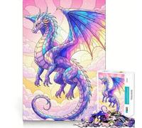 Puzzle 1000 pièces Dragon Pastel dans Les Nuages pour Adolescents, Jeu de logique Solide, Plaisir partagé, Bords Nets, Joli Cadeau (38x26cm)