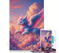 Puzzle 1000 pièces Dragon Pastel dans Les Nuages pour Adultes, Jeu de réflexion et de détente, Design à Assembler, (38x52cm)