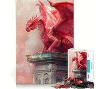 Puzzle 1000 pièces Dragon Rose pour Adolescents, Jeu de logique Puissant, évasion apaisante, Bords Nets, Cadeau d'anniversaire (50x75cm)
