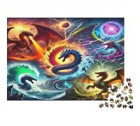 Puzzle 1000 pièces Dragon Tourbillon Cosmique, Difficile Anti-Stress pour Adultes 52x38cm