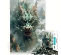 Puzzle 1000 pièces Dragon Vert Ancien pour Adultes Réfléchissez,entraînez-Vous,jouez ! Assemblage Solide,Aucune pièce ne se détache Cadeau Unique pour soulager Le Stress (50x75cm)