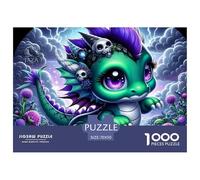 Puzzle 1000 pièces Dragon Vert Éclair Art - Adulte, Idée Cadeau, Éducatif, Défi, Décoration Murale 70x50cm/1000pcs