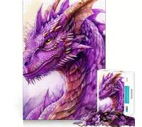 Puzzle 1000 pièces Dragon Violet pour Adultes, défi cérébral, Jouet Anti-Stress, décoration Murale Transparente (38x26cm)