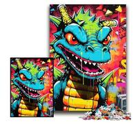 Puzzle 1000 pièces Dragon Volant Art Graffiti Puzzles Difficiles pour Adultes 26x38cm Cadeau de Vacances Parfait pour Noël, Halloween, Pâques, Nouvel an