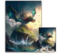 Puzzle 1000 pièces Dragon Volant en Bois Idéal pour Les Adolescents Les Collectionneurs la Décoration Intérieure Le Cadeau de Voyage 1000 pièces (75 x 50 cm)