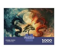 Puzzle 1000 Pièces Dragon Vs Phoenix Celestial Battle pour Adolescents - Jeu De Réflexion - Cadeaux pour Femmes - Idées Cadeaux Uniques pour Un Anniversaire Ou Noël 70x50cm/1000pcs