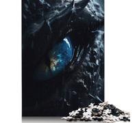 Puzzle 1000 pièces Dragons prédateurs aux Yeux Bleus pour Adultes, Jeu éducatif, décoration familiale, 1000 pièces (75 x 50 cm)