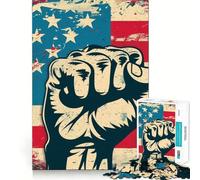 Puzzle 1000 pièces Drapeau américain USA Patriot pour Adolescents,Jeu de réflexion,découpe Laser pour Un Assemblage Parfait,activité de Groupe relaxante en intérieur (50x75cm)