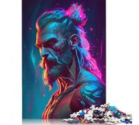 Puzzle 1000 pièces du dieu nordique Tyr pour adultes et puzzle en bois, jeu éducatif familial, 38 x 26 cm/1000 pièces