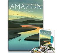 Puzzle 1000 pièces du fleuve Amazone pour Adolescents et Adultes, Anti-Stress, défi Difficile, renforce l'amour Entre Couples 50x75cm