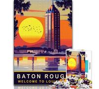 Puzzle 1000 pièces du Front de mer de Baton Rouge pour Adultes et Adolescents, Jouet éducatif et décompressant, Cadeau d'anniversaire, décoration Murale 38x26cm
