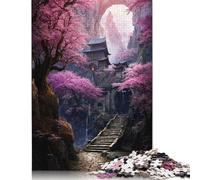 Puzzle 1000 pièces du monastère de la Montagne Sakura pour Adultes, Jouet éducatif, décoration familiale (75 x 50 cm)