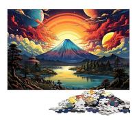 Puzzle 1000 pièces du Mont Fuji Art coloré Jeu éducatif pour Adultes défi Cadeau du Père Noël Secret 1000 pièces (75 x 50 cm)