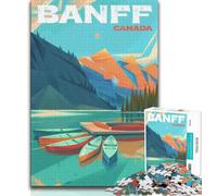 Puzzle 1000 pièces du Parc National de Banff, Affiche pour Adultes et Adolescents, Jouets éducatifs, Jeux en Famille, Cadeau d'anniversaire, 38x26cm