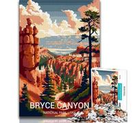 Puzzle 1000 pièces du Parc National de Bryce Canyon pour Adolescents, Anti-Stress, Vacances à la Maison, avec Affiche et fiche de Questions Assorties 38x26cm