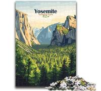 Puzzle 1000 pièces du Parc National de Yosemite, Affiche pour Adolescents, Jeu Familial Anti-Stress, défi Difficile, Cadeaux pour Amis et Famille, 1000 pièces (26x38cm)