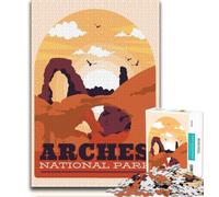 Puzzle 1000 pièces du Parc National des Arches pour Adolescents, Anti-Stress, Vacances à la Maison, avec Affiche et fiche de Questions Assorties 50x75cm