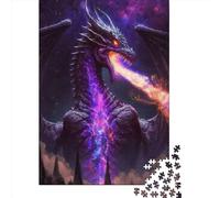 Puzzle 1000 Pièces du Roi Dragon Cosmique pour Adultes Puzzle en Bois Jeux de Relaxation Puzzle Ingénieux (75x50cm)