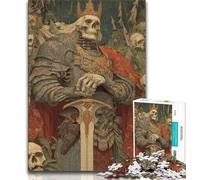 Puzzle 1000 pièces du Roi Guerrier Squelette pour Adolescents, Jeux d'activités familiales stimulants, Jouet de Bricolage pour décoration Murale de la Maison (50x75cm)