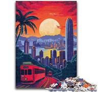 Puzzle 1000 pièces du Tramway de Hong Kong pour Adultes et Adolescents, Jeu Stimulant, idéal comme Cadeau pour Toute la Famille (1000 pièces, 50x75cm)