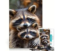 Puzzle 1000 pièces Duo de ratons laveurs pour Adultes renforce la mémoire, Divertissement Occasionnel, Bords Nets, Cadeau Classique (50x75cm)
