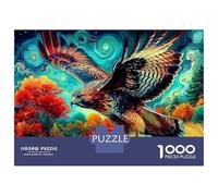 Puzzle 1000 pièces Eagle Sky, Aigle en Vol sur Paysage Vivant - Défi Éducatif, pour Adultes et familles à réaliser Ensemble, 70x50cm