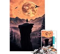 Puzzle 1000 pièces « Échos de la Falaise au Clair de Lune défi intellectuel Jeu addictif et Anti-Stress idée Cadeau (75x50cm)