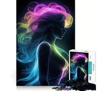 Puzzle 1000 pièces Éclairs Nocturnes pour Femmes, Motif néon, Jeu Intelligent et Amusant, à Assembler, Cadeau élégant (50x75cm)