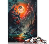 Puzzle 1000 pièces, éclipse Lunaire brumeuse, Jeu éducatif, décoration familiale, pour Adultes, 1000 pièces (75 x 50 cm)