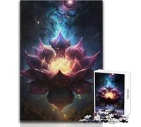Puzzle 1000 pièces Éclosion de Lotus surréaliste pour Adultes:Jeu d'adresse interactif et éducatif, Une Excellente idée Cadeau Originale Dimensions:38x26 cm