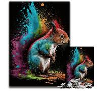 Puzzle 1000 pièces Écureuil coloré pour Adultes, activité familiale, Casse-tête, décoration intérieure, Cadeau de Noël 26x38cm/10,23x14,96 Pouces