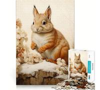 Puzzle 1000 pièces Écureuil dans Une forêt enneigée pour Adultes, idéal pour améliorer la mémoire, Les Loisirs et Les fêtes 50x75cm