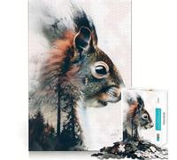 Puzzle 1000 pièces Écureuil des Bois pour Adolescents, Jeu de réflexion, Design Relaxant, Cadeau attentionné 38x52cm