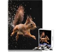 Puzzle 1000 pièces Écureuil sous la Pluie:Un Passe-Temps paisible et satisfaisant Pièces Parfaitement emboîtables et découpées avec précision Dimensions:38x26 cm