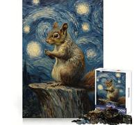 Puzzle 1000 pièces Écureuil sous Un Ciel étoilé pour Adolescents, Jouet Mental Anti-anxiété, découpe Premium, Cadeau élégant 50x75cm