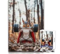 Puzzle 1000 pièces Écureuil Super-héros - Exercice, détente, Moment de Calme en Solo - Découpe précise - Dimensions:38x52cm