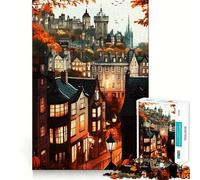 Puzzle 1000 pièces Édimbourg Écosse Automne Cossu Jeu de Puzzle Amusant et Relaxant,idéal pour résoudre des problèmes et Passer Un Moment agréable,décoration de Noël,Cadeau (38x26cm)