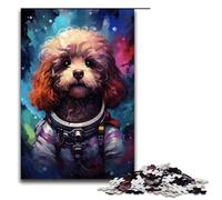 Puzzle 1000 pièces éducatif Astronaute Caniche Bébé par SplattersLots de Puzzles épais et colorés pour Adultes Puzzle en Bois pour Une soirée de Jeux Amusante en Famille 75x50cm