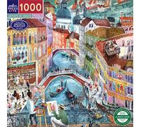 Eeboo - Puzzle 1000 Pièces Artistes in Venice - Puzzle Adulte 1000 Pièces en Carton - Dimensions du Puzzle 58,4 cm x 58,4 cm