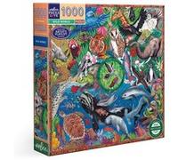 Eeboo – Puzzle 1000 pièces Wild World – en carton – 58,5 x 58,5 cm