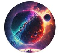 Puzzle 1000 pièces Effondrement des planètes Puzzles Ronds 1000 pièces pour Adultes pour Les fêtes et décoration d'intérieur 67,5 x 67,5 cm