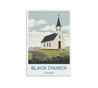 Puzzle 1000 pièces, Église Noire d'Islande, 1000 pièces, pour Adultes, Enfants, Adolescents et familles Nombreuses, 70 x 50 cm