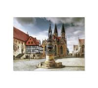 Puzzle 1000 Pièces，Église Saint-Martin sur Le marché de la Vieille Ville，Adultes Uniques en Papier 1000 Puzzles, Enfants Éducatifs Famille Jouets Intéressants（50x70cm）-AP84